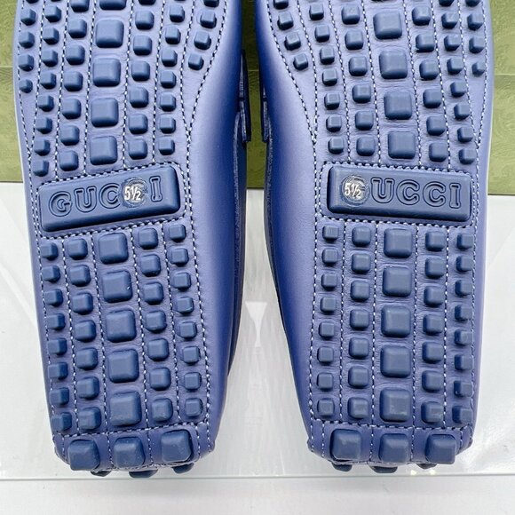 Gucci GG Interlocking Loafer Blue Driver Moccasin Shoes Logo Womens UK 5.5 US 8. - Picture 13 of 16